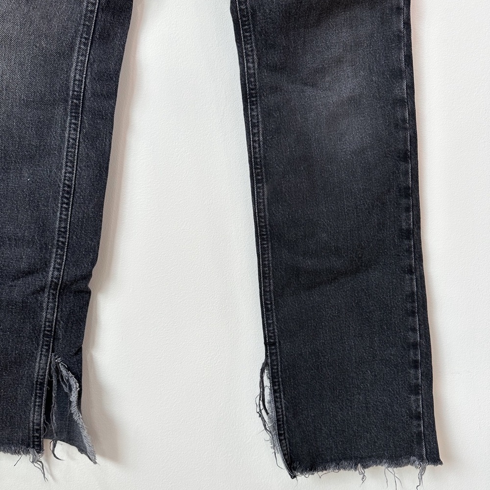 Zara Black Fade Straight Leg High Waist Jeans - Picture 6 of 6